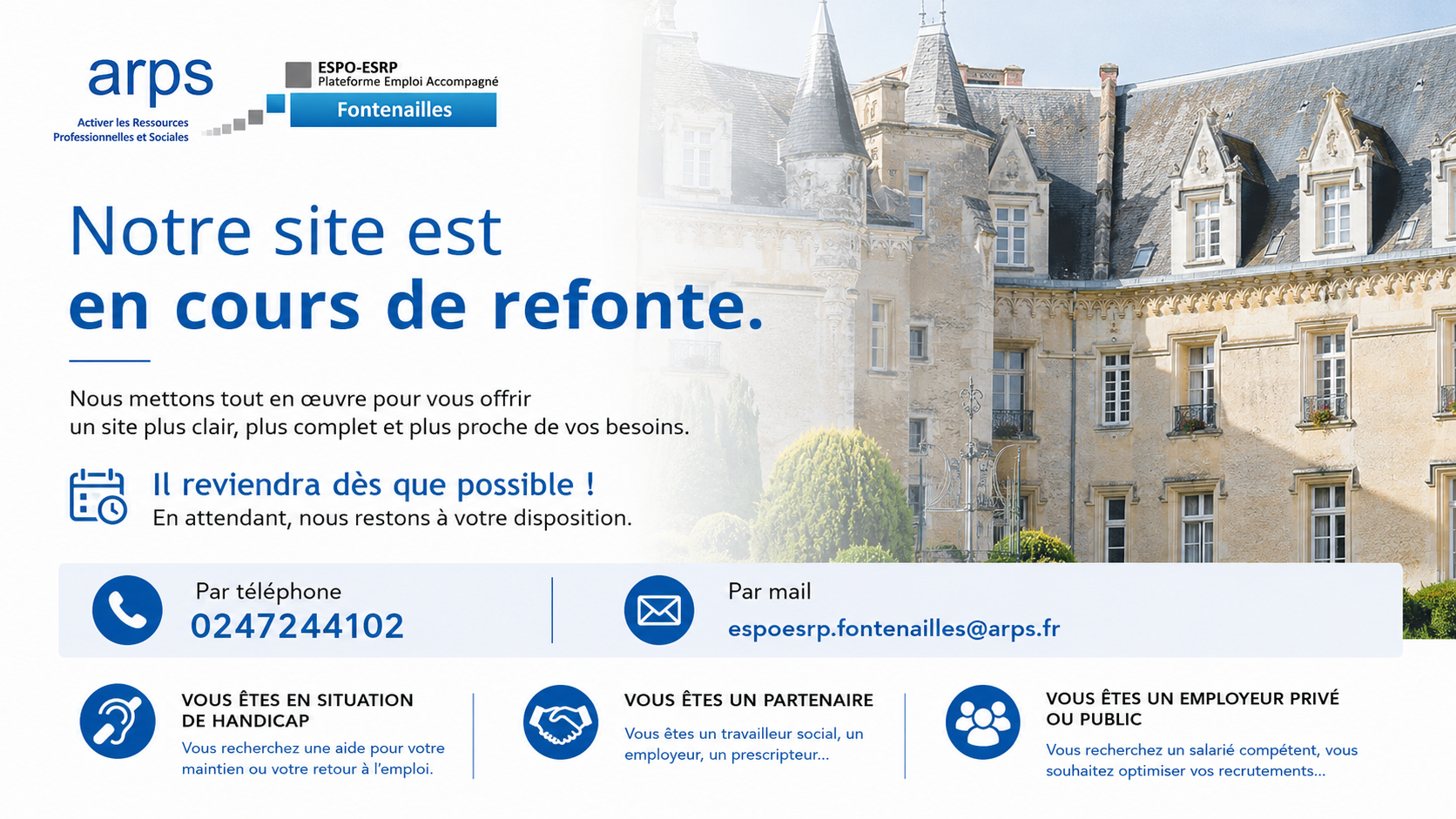 ARPS Fontenailles ESPO ESRP - Maintenance en cours